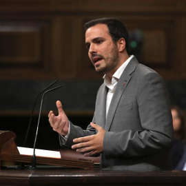 22/07/2019.- El líder de Izquierda Unida, Alberto Garzón, interviene en la primera jornada del debate de investidura que afronta el líder socialista y que puede desembocar en su elección como presidente del primer Ejecutivo de coalición en 
