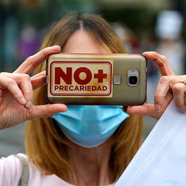 Manifestación en el hospital Niño Jesús de Madrid durante la pandemia de coronavirus // REUTERS/Juan Medina