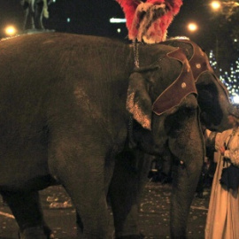 Dos elefantes en la cabalgata de Madrid en 2013. EFE