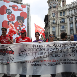 La columnas contra el paro el deterioro en derechos laborales durante la manifestación de las Marchas de la Dignidad en Madrid.- JAIRO VARGAS