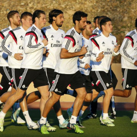 Los jugadores del Real Madrid durante un entrenamiento que el equipo ha realizado en Marrakech. /EFE