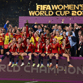 Las futbolistas de la selección española de fútbol tras ganar el Mundial en Australia, a 20 de agosto de 2023.