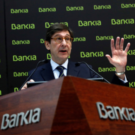 El presidente de Bankia, José Ignacio Goirigolzarri, durante la rueda de prensa en la presenta los resultados de la entidad de 2018. EFE/J.J. Guillén