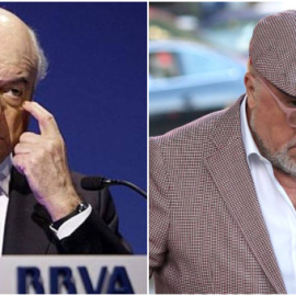 A la izquierda, Francisco Gonzále, expresidente del BBVA. A la derecha, el excomisario Villarejo.