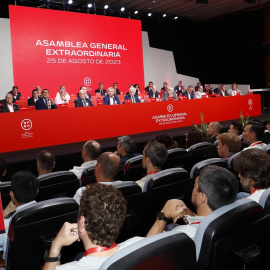 El presidente de la RFEF, Luis Rubiales, en la Ciudad del Fútbol de Las Rozas, a 25 de agosto de 2023.