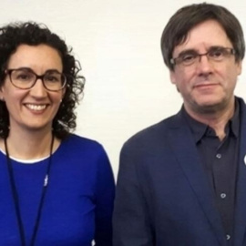 Marta Rovira i Carles Puigdemont a Brussel·les
