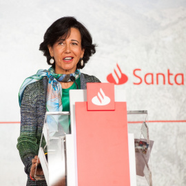 La presidenta del Banco Santander, Ana Botín, en la presentación de los resultados de la entidad en 2020.