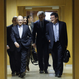 El ministro de Hacienda, Cristóbal Montoro, a su llegada a la reunión del Consejo de Política Fiscal y Financiera (CPFF). EFE/Zipi