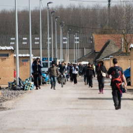 Imagen del campamento de refugiados de Grande-Synthe, en Dunkerque, junto a la frontera belga. AFP / DENIS CHARLET