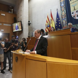 Javier Lambán ha pronunciado este martes su discurso de investidura en las Cortes de Aragón. Cortes de Aragón