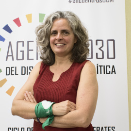 Corina Rodríguez en su reciente comparecencia en una mesa de debate de la UCM/ Aida Cordero UCM