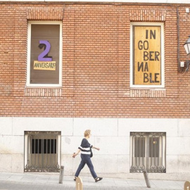 Imagen del edificio ubicado en la calle Gobernación con paseo del Prado okupado por La Ingobernable en Madrid. Vacío desde el año 2012, el edificio acogió dependencias de la Universidad Nacional de Educación a Distancia (UNED) y un centro d