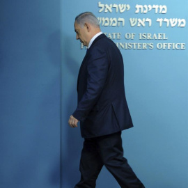 El primer ministro israelí, Benjamín Netanyahu, tras una rueda de prensa en Jerusalén, el pasado 1 de abril. EFE