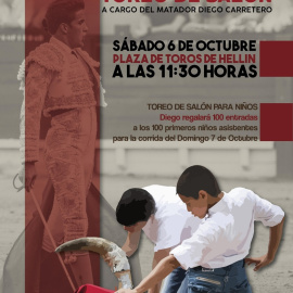 Cartel de los actos del fin de semana en la Plaza de Toros de Hellín.