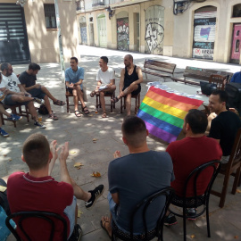 Activistes gais al barri de Gràcia. ANDER ZURIMENDI