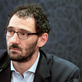 Jorge Garbajosa en la rueda de prensa que ha ofrecido hoy en Madrid. /EFE