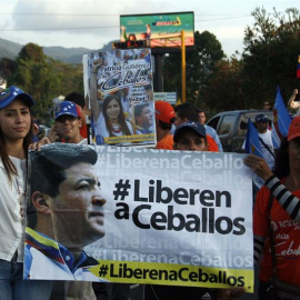 Patricia de Ceballos, mujer del opositor venezolano Daniel Ceballos. Foto: REUTERS