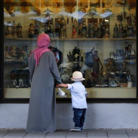 Una mujer con burka en Alemania. Reuters