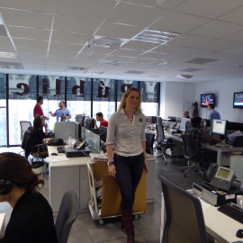 Zaida Cantera en la redacción de Público. CDC