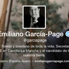 Perfil de Emiliano García-Page en la red social Twitter