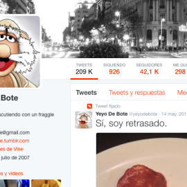 El perfil en Twitter de Yeyo de Bote