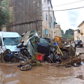 Aspecto de una calle de Sant Llorenç des Cardassar (Mallorca) tras las inundaciones por las fuertes lluvias. EFE/Argentina Sánchez