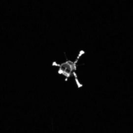 Foto de archivo de la ESA del robot Philae en su maniobra de aterrizaje en el cometa. EFE