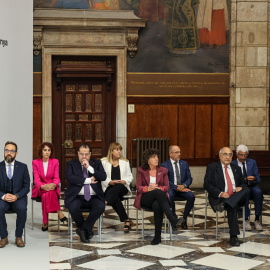Els membres del Govern en la presa de possessió dels nous consellers després de la marxa de Junts de l'executiu.