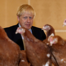 El primer ministro británico, Boris Johnson, en una visita a una ganja de Shervington. (REUTERS/Adrian Dennis)