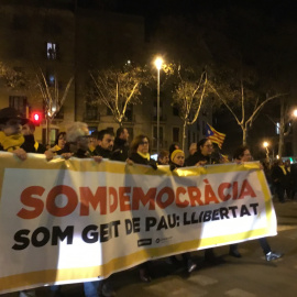 Cinc columnes s'han desplaçat cap a la seu del Tribunal Superior de Justícia de Catalunya des de diferents barris de Barcelona / MD