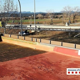 La fotografía difundida por un joven gerundense de un control de los Mossos.