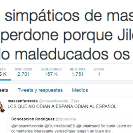 Pantallazo de la cuenta @masaenfurecida