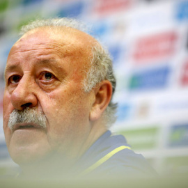 Del Bosque, durante la rueda de prensa. REUTERS/Susana Vera