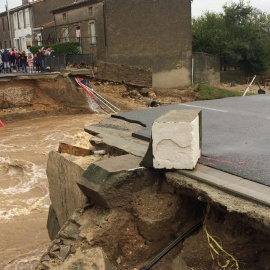 Inundaciones en la localidad de Villegailhenc. AFP