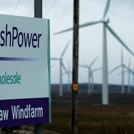 Entrada a unas instalaciones de energía eólica de Scottish Power. REUTERS
