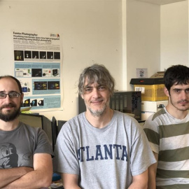 Los investigadores Adrián Jarabo, Diego Gutiérrez e Ibón Guillén. Universidad de Zaragoza