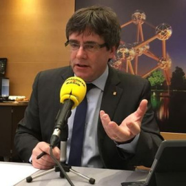 El president cessat Carles Puigdemont, entrevistat des de Brussel·les per a Catalunya Ràdio. / CCMA