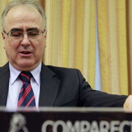 El secretario general de Instituciones Penitenciarias, Ángel Yuste, durante su comparecencia esta jueves en la comisión de Interior del Congreso. EFE