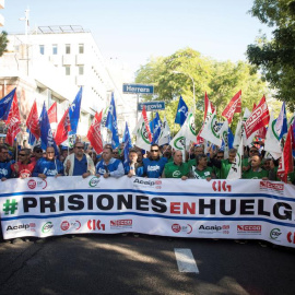 UNa protesta de funcionarios de prisiones frente al Ministerio del Interior.- EFE