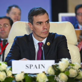 El presidente del Gobierno, Pedro Sánchez, en la Cumbre de la Paz de El Cairo.