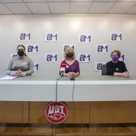 Rueda de prensa del movimiento Feminista 8M tras las negación de autorizar manifestaciones para el 8M. en Madrid a 05/03/2021.