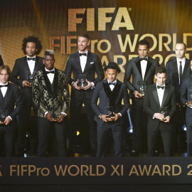 El once ideal, a falta del portero Manuel Neuer, con ocho jugadores de la liga española. - REUTERS