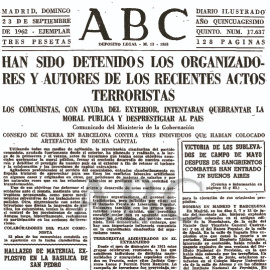 Recorte del diario 'ABC' donde se recoge la detención de 11 civiles acusados de intentar volar el Valle de los Caídos.