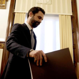 El president del Parlament, Roger Torrent, aquest divendres a la cambra. / EFE /Alberto Estévez.