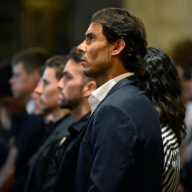 Nadal, en el funeral del piloto Luis Salom. EFE/CATI CLADERA