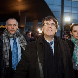 El expresident de Catalunya Carles Puigdemont a su llegada hoy al aeropuerto de Copenhague procedente de Bruselas. - EFE