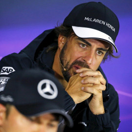 Alonso en la rueda de prensa de ayer previa al GP de Austria. /REUTERS