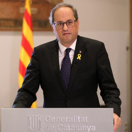 Quim Torra, durante la rueda de prensa. EFE/Generalitat de Cataluña/Jordi Bedmar