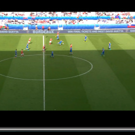 Imagen del streaming ofrecido por la UEFA del Gales-Eslovaquia.