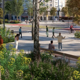 Una simulación del proyecto en la Diagonal.